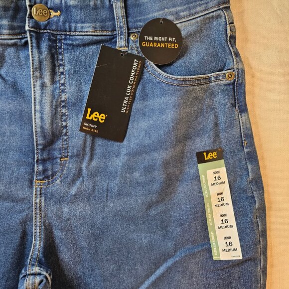 Lee Women's Ultra Lux Comfort Skinny High Rise Jeans - Size 16 - Picture 3 of 8